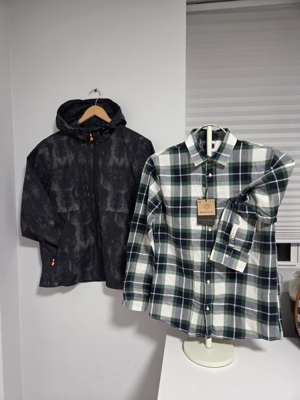 Bundle Boy's Zara Hooded Rain Jacket & NEW Plaid Shirt